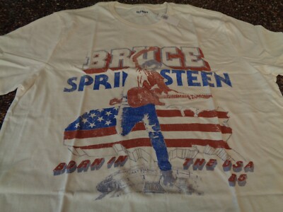 Bruce Springsteen Born in the USA '85 T-Shirt SS Large Off White NWT