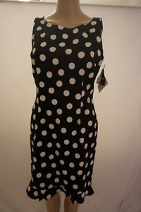 nina leonard polka dot dress