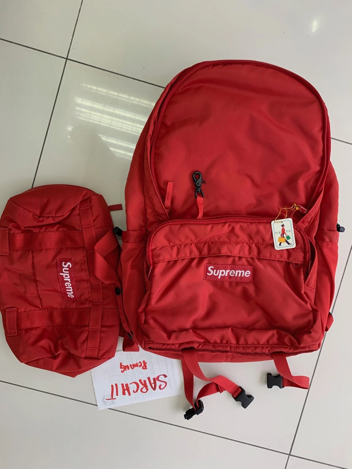 Sac à dos Porter × Supreme S/S2008 + sac 10e anniversaire Boston Daikanyama