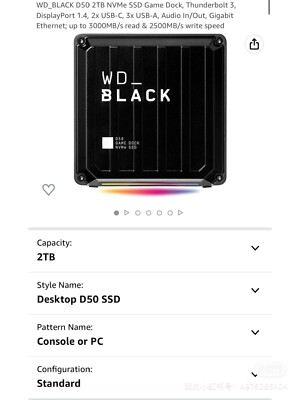 wd black d50 Game Dock 2TB SSD