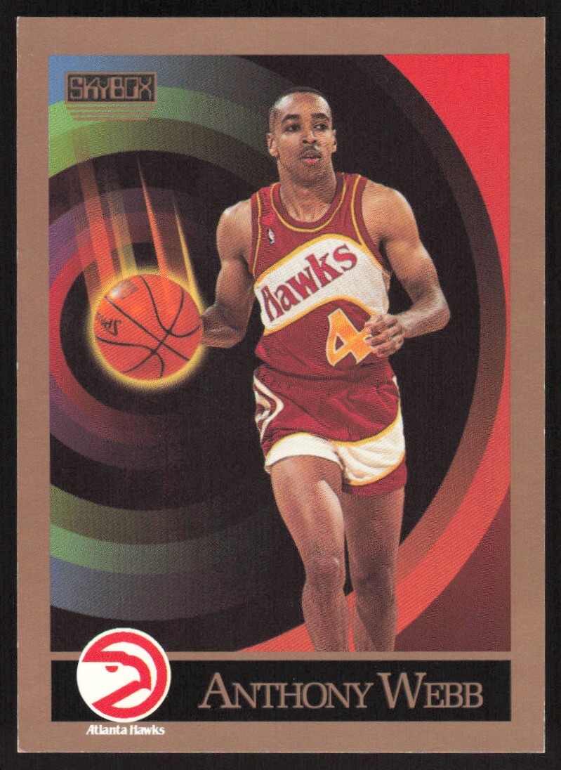 1990-91 SkyBox Basketball Card Anthony Webb #10 Atlanta Hawks