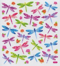 Tattoo King SK129MC-4547 Multicolored Stickers-Rainbow Dragonflies