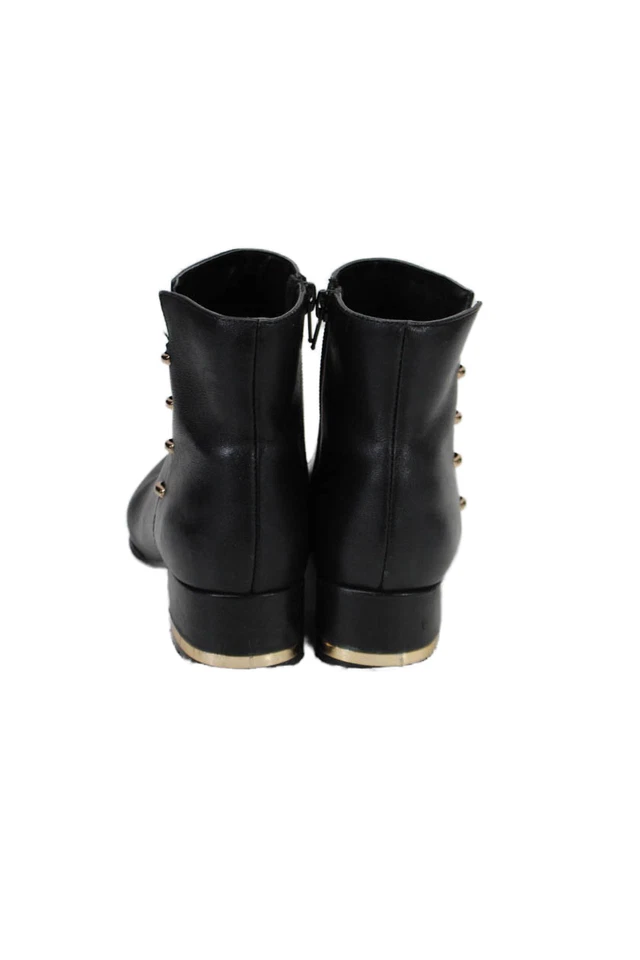 Botines Vaneli para mujer de cuero puntiaguda puntada lateral detallados negros talla 6 Foto 3 de 4