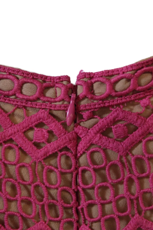 Adelyn Rae 女式甜心领短袖粉色几何连身裤 M 码 — 第 4/4 张图片