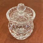 BEAUTIFUL VINTAGE WATERFORD Crystal Lidded Jelly Jam Mustard Jar 4.25” Tall