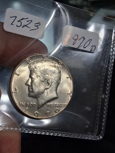 1970 D KENNEDY HALF DOLLAR - BU GEM +++ LOWEST MINTAGE SEMI KEY DATE SILVER COIN