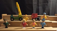 Mixed Lot Of Plastic Figures And Signs For Wooden Railways Brio