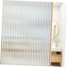 Window Privacy Film, Frosted Reeded Glass Cling, 3D 23.6x78.7 In Translucent