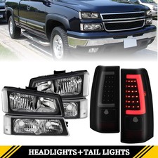 Black Set For 2003-2006 Chevy Silverado 1500 2500 3500 Headlightled Tail Lights Black Set For 2003-2006 Chevy Silverado 1500 2500 3500 Headlightled Tail Lights