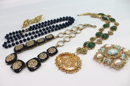 D'Orlan Joan Rivers Sarah Cov Monet signierter Markenschmuck Stein Set x 5