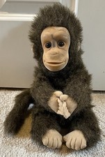 Vintage 1994 Hosung Chimp Monkey Hand Puppet Soft Plush Animal Flocked Face 14