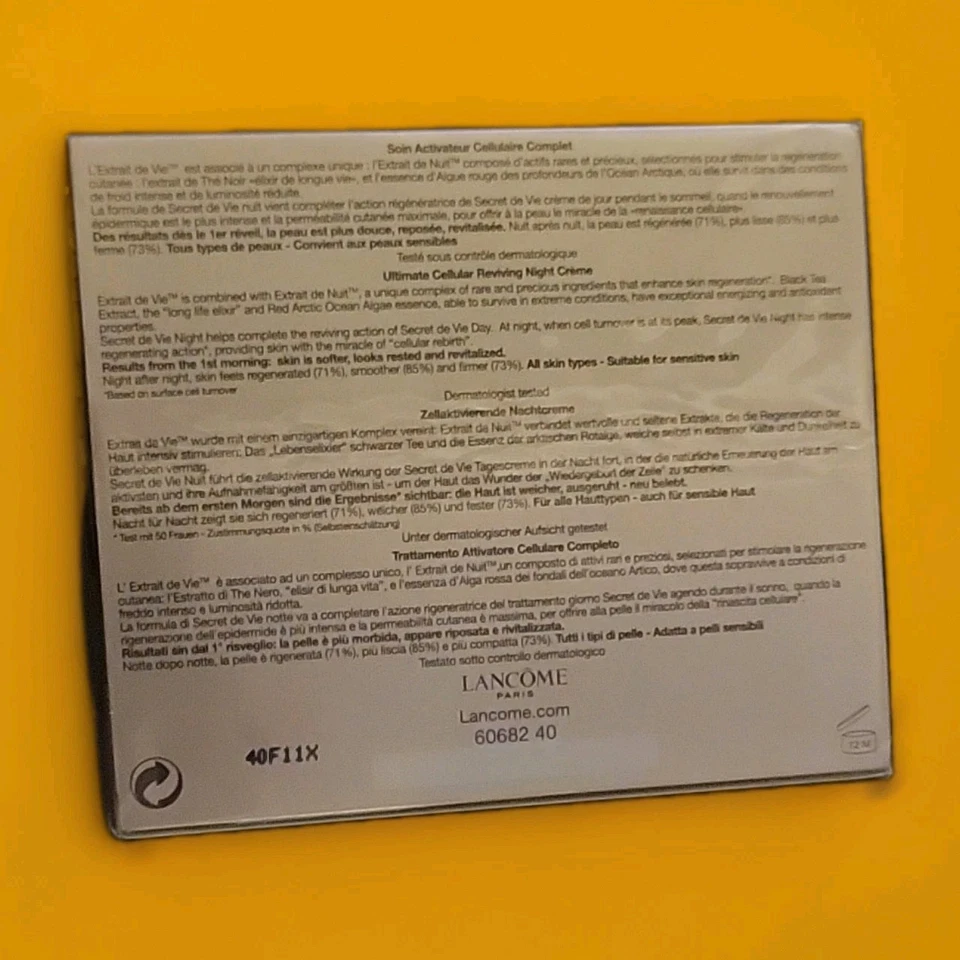 Lancome Secret De Vie Nuit Ultimate Cellular Reviving Night Creme 1.7oz SEALED  - Image 4 of 4