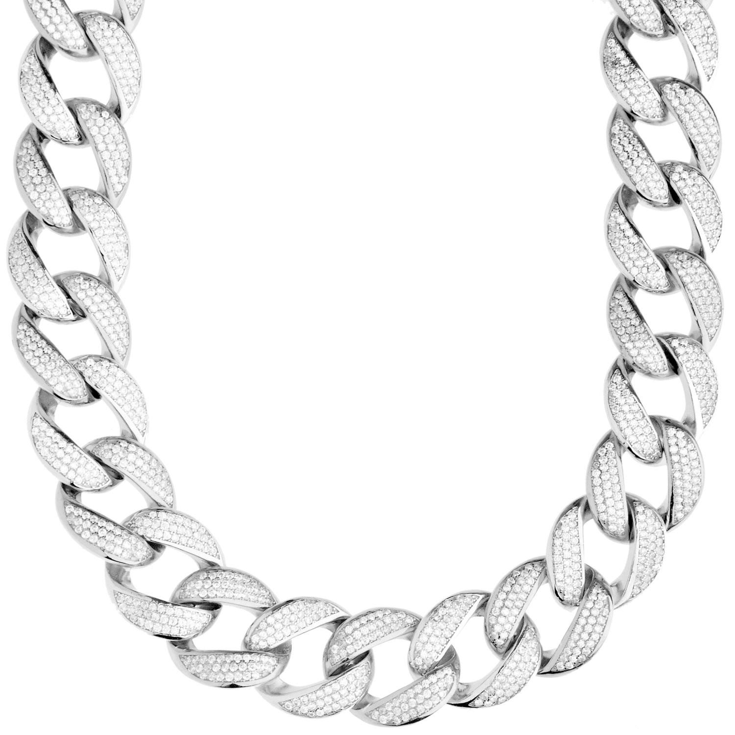 Premium Bling Sterling 925er Silber Miami Cuban Kette - 16mm 410590₽