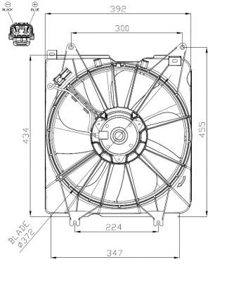 FAN ENGINE COOLING 47935 FOR K24W 2.4L L15BE/L15BG/L15BY/L15BH 1.5L 4cyl - Image 2 of 4