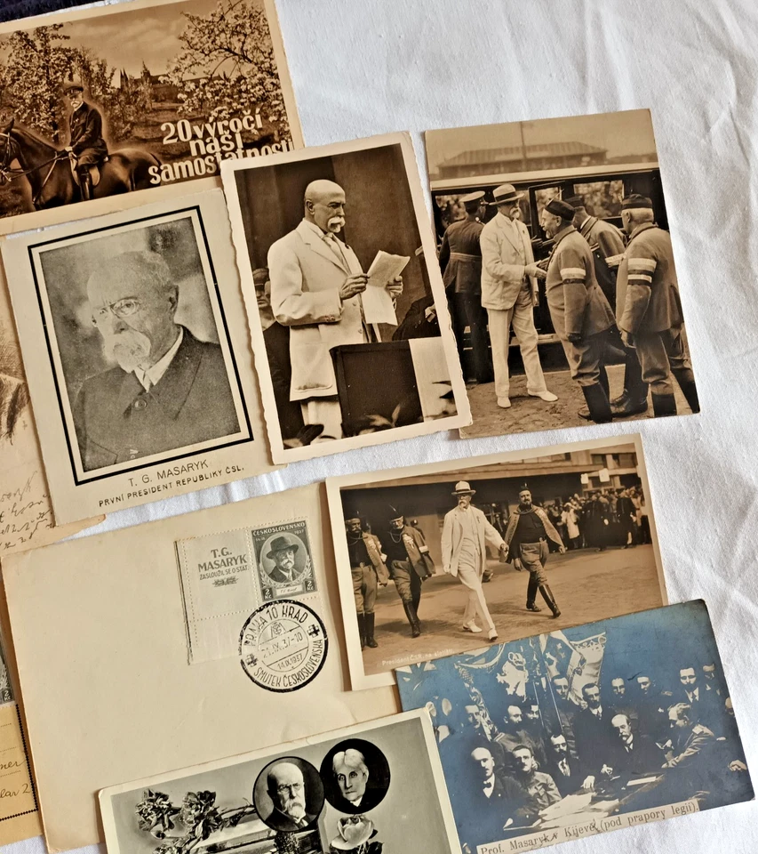 Lot Postkarten vor 1945 T.G. Masaryk Präsident Tschechoslowakei tlw.gelaufen - Bild 3 von 4