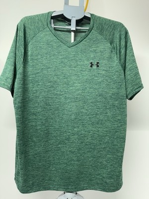 Under Armour Tech Men's XL Green Heather V-Neck Raglan Tee Lightweight