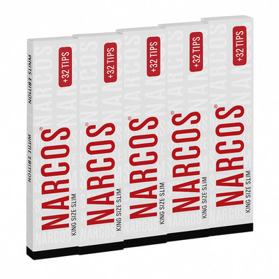 5 x Narcos King Size slim white edition + tips