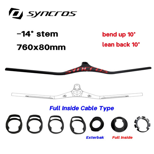 -14° Inner Bike Carbon Integrated Handlebar Carbon Stem Bicycle Fork 60-100mm - Picture 31 of 44