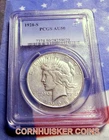1928-S PEACE SILVER DOLLAR PCGS AU50 ~ BRIGHT NICE STRIKE ~ FREE SHIPPING 👀