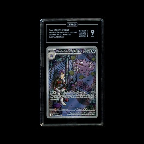 TAG 9 - Pokémon Team Rocket's Weezing Sv10 Destined Rivals IR Holo 199/182 -MINT