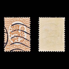 8930: Finland SG206 1mk Red orange 1925 Sc#102 Mi87Aa Used C£18