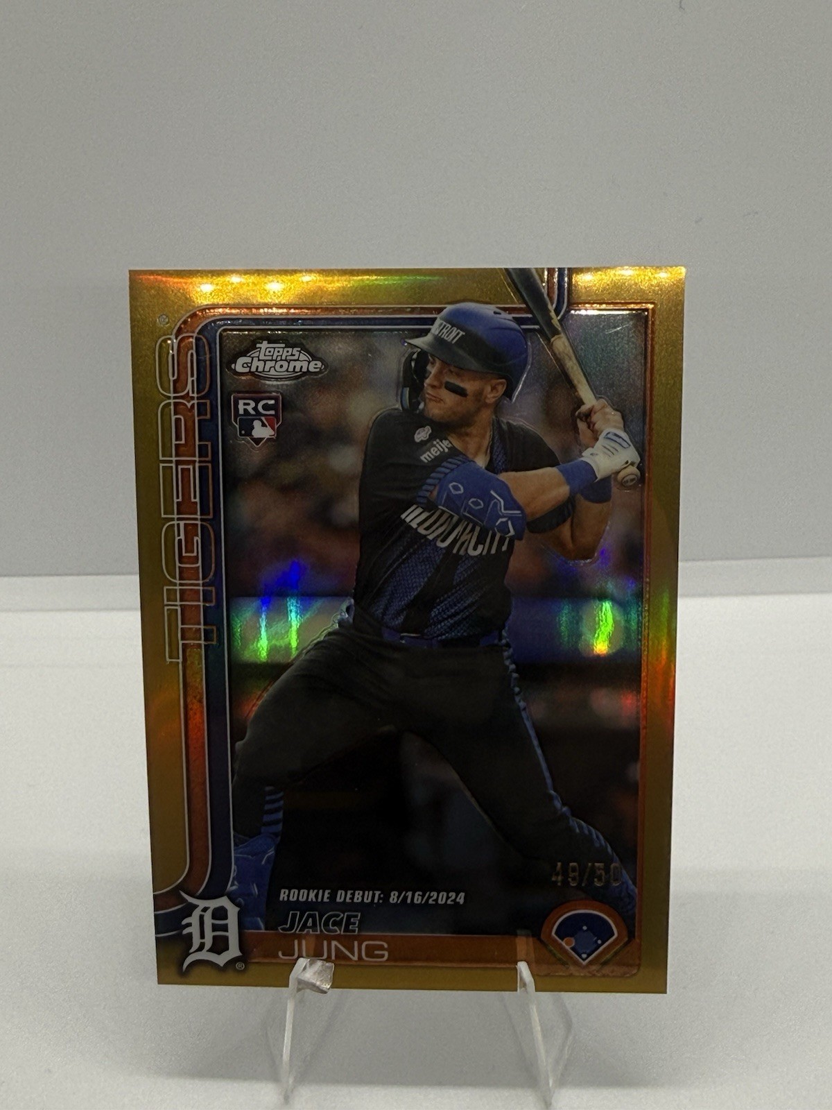 Topps 2025 Chrome Update Jace Jung Gold refractor /50 USC121 Tigers