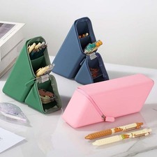 Vertical Silicone Pencil Case Student Stationery Organizer Pencil Case