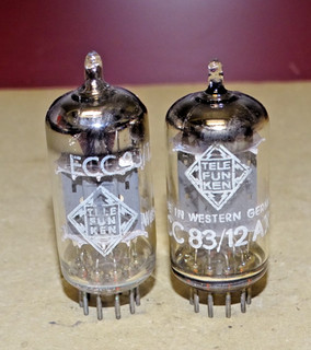 Pair Telefunken ECC83/12AX7 Radio/Audio Tubes Made in W Germany Strong