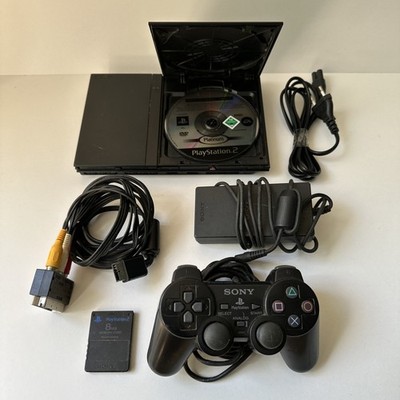 Sony PlayStation 2 Slimline Schwarz Spielekonsole + NFS Carbon PAL 77004 A