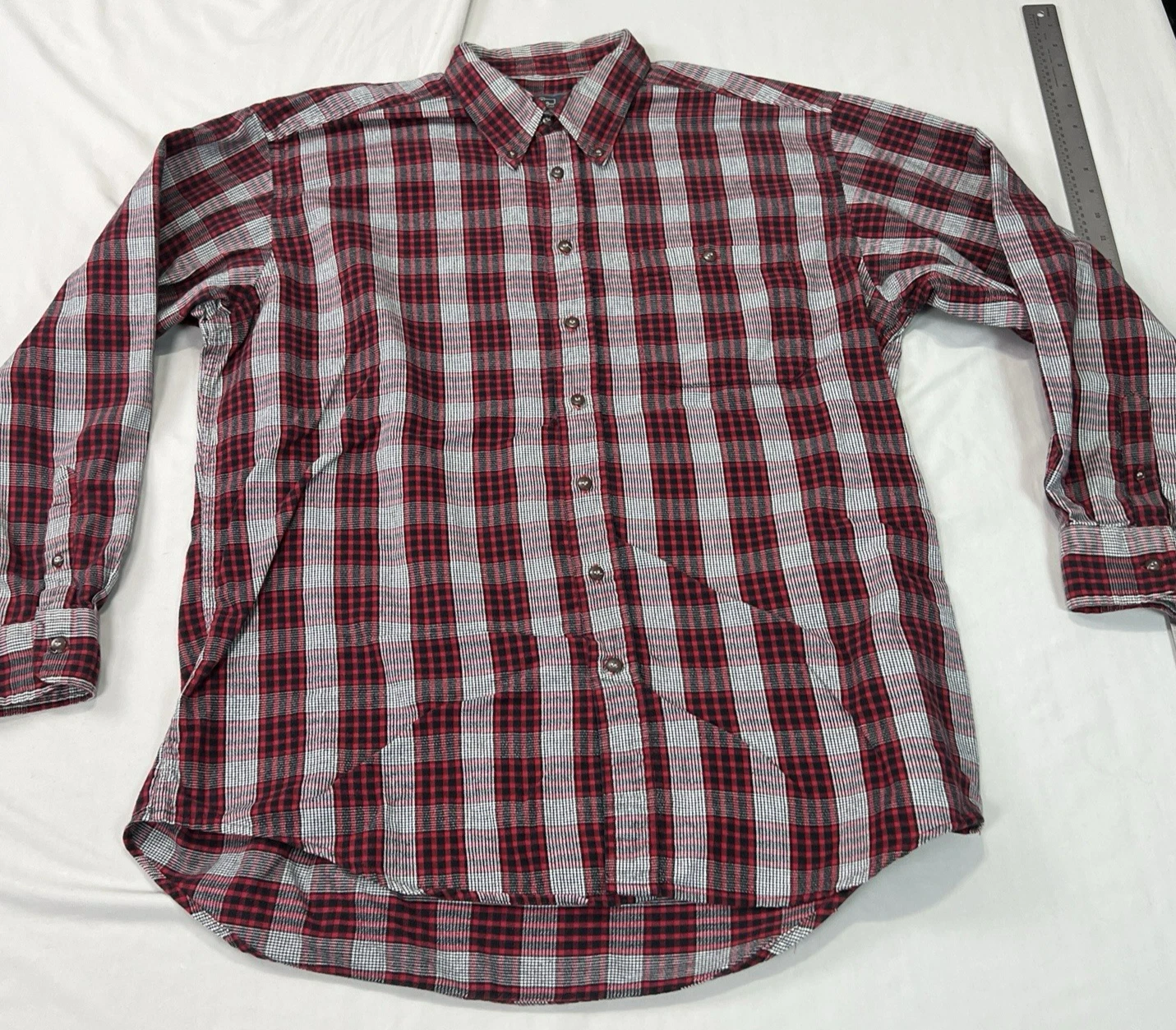 Vintage Woolrich Lightweight Flannel Shirt Mens Xl Red Plaid 1990s Outdoor EUC