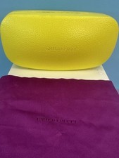 EMILIO PUCCI Eyeglass Sunglasses LARGE YELLOW HARD STORAGE CASE CLEANING CLOTH