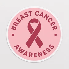 Breast Cancer Awareness 3” Round Vinyl Decal Sticker Cars Cups  Mugs Tumblers