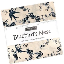 Bluebird's Nest Moda Charm Pack, 42 100% Cotton 5-inch Precut Fabric Squares