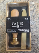 Wax Seal Stamp Wax, Flourish. Wooden Handle Stamp Set Waxing, Paper Studios