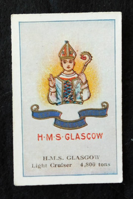 HMS Glasgow Crests of British Warships Sniders & Abrahams 1915 Cigarette Card