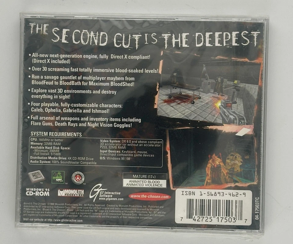 Sealed Blood II: The Chosen PC Game for Windows 95 - CDROM - Vintage Horror FPS - Image 2 of 3