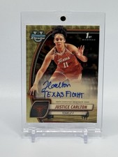 2024-25 Bowman U Chrome JUSTICE CARLTON 1st Bowman AUTO Superfractor #1/1  TEXAS
