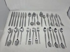 Lot of 36 Stylecraft Floral Pattern Stainless Flatware -Japan