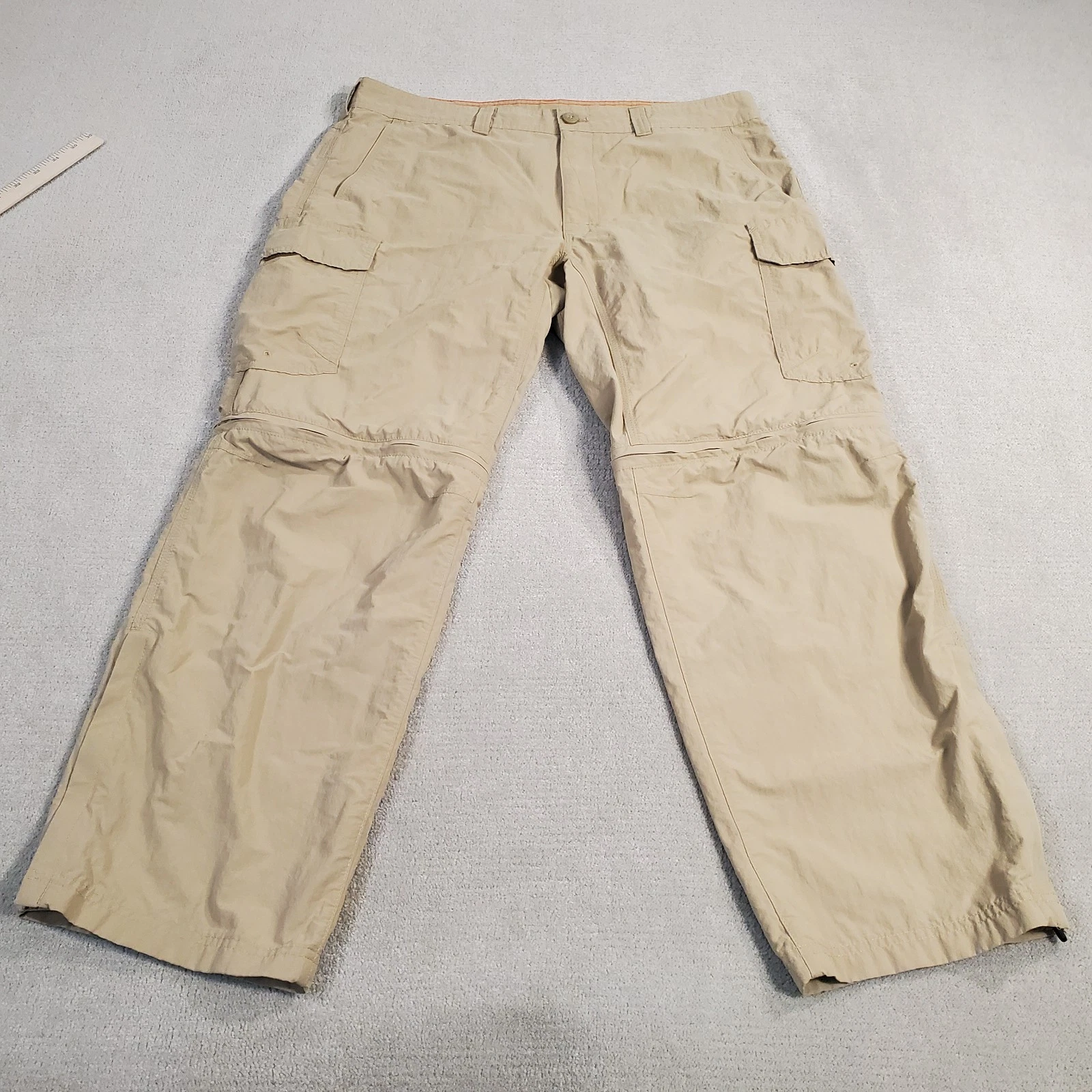 Eddie Bauer Travex Convertible Pants Mens 36x30 Brown Cargo Lightweight Hiking *
