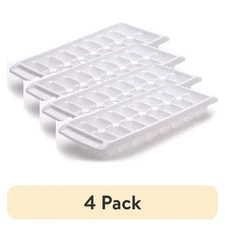(4 pack) Rubbermaid® Quick Release Ice Cube Tray, Plastic, White, Rectangular