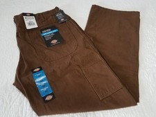 NEW DICKIES MENS RELAXED BROWN CARPENTER DUCK JEAN PANTS MANY SIZES AVAILABLE