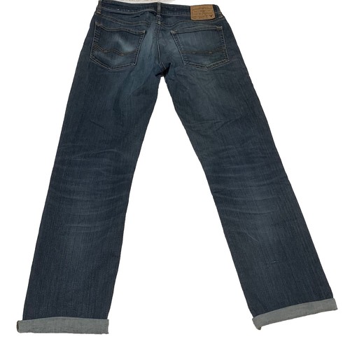 American Eagle Outfitters Jeans Dritto Uomo 32/34 Blu Flex Denim 31,50 x 32 - Foto 6 di 18
