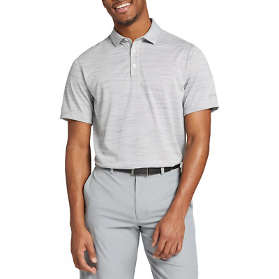 Walter Hagen Men's Performance 11 Print Golf Polo - Monument Grey - New