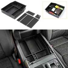 Central Armrest Storage Box Tray Organizer Accessories for Ford F150 2021+ Black