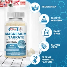 20pcs Magnesium Taurate Capsules Support Cardiovascular Health Stress Relief