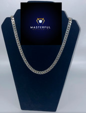 925 Silver Cuban Link Chain Necklace 8mm 18-24" Solid Silver Cuban Link Chain