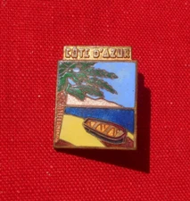 French Riviera: Enamel Badge Brooch!