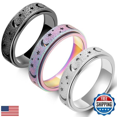Fidget Toys Anxiety Ring for Women Stainless Steel Spinner Ring - Main Image