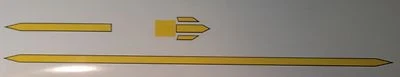 RALEIGH CHOPPER MK2 FRONT & REAR MUD GUARD DECALS GLOSS YELLOW & BLACK OUTLINE - Image 1 of 2