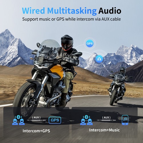 M1-S Pro Motorcycle Helmet Intercom Bluetooth Headset 10 Riders 2000m Interphone - Picture 3 of 14